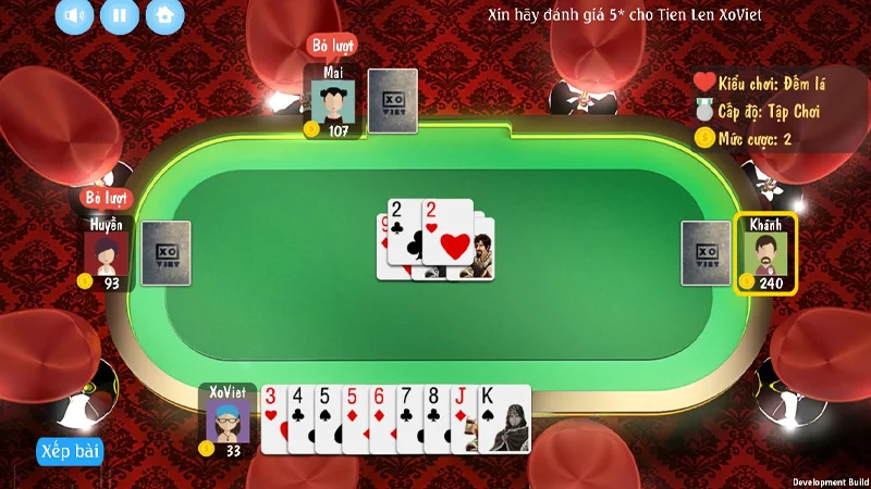 Cược thủ có thể trải nghiệm game bài Tiến lên online