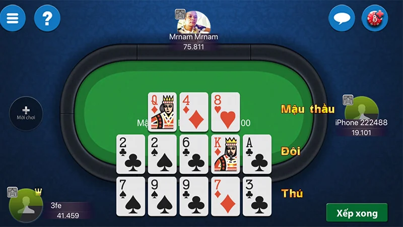 Áp dụng kinh nghiệm chơi vào trong ván bài mậu binh